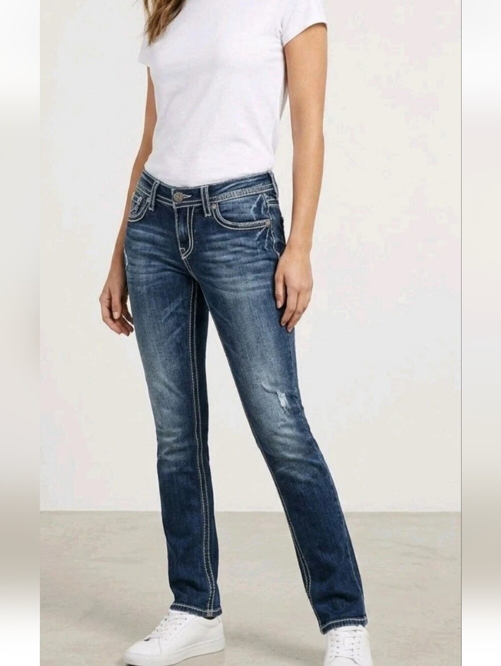 Vintage Y2k ReRock Express Jeans Skinny Low Rise Country Chic Embellished 8